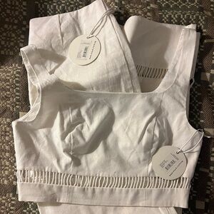 NWT Staud Mantis Top and Pine Pant in White